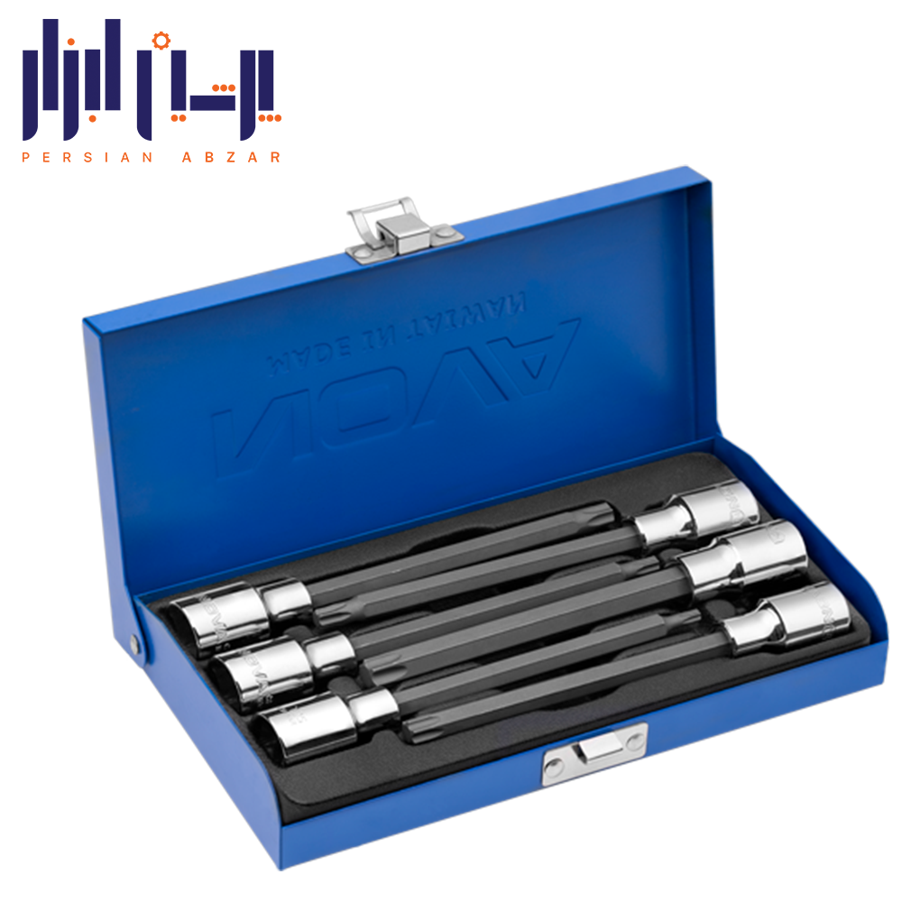 جعبه بکس1/2 اینچ 6 پارچه آلنی ستاره ای بلند نوا مدل 7015