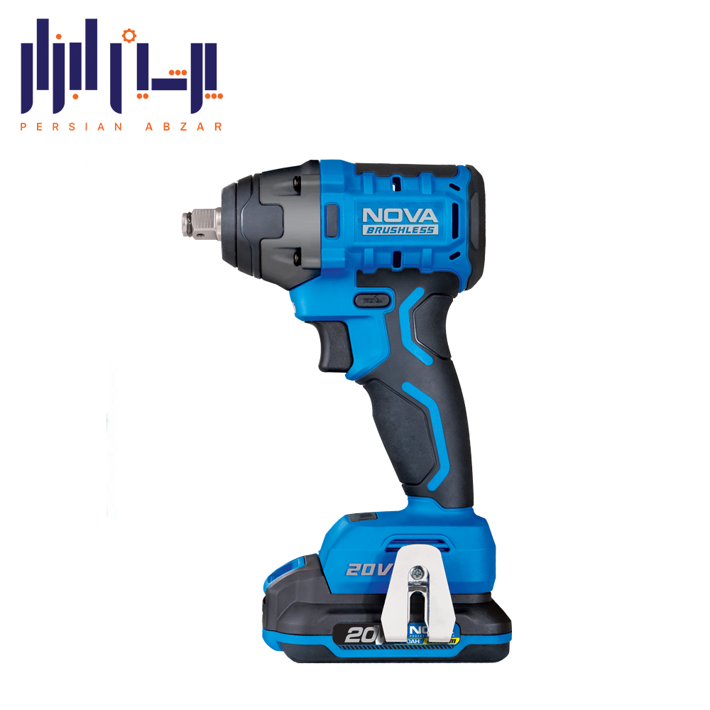 بکس شارژی 20 ولت براشلس ضربه ای سه سرعته 300 نیوتن متر نوا مدل 7731