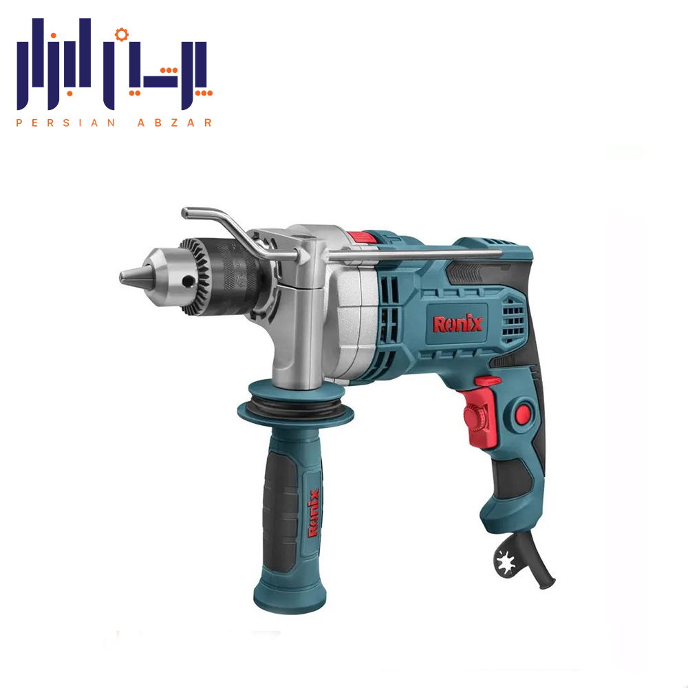 دریل 13 میلی متری چکشی نیم تنه فلزی 900 وات NEW رونیکس مدل 2290