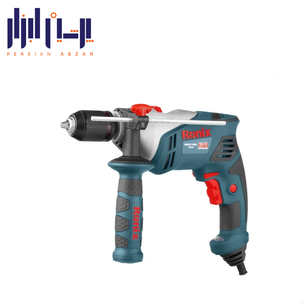 دریل 13 میلی متری چکشی سه نظام اتوماتیک فلزی 650 وات -رونیکس  با کیف BMC مدل 2213