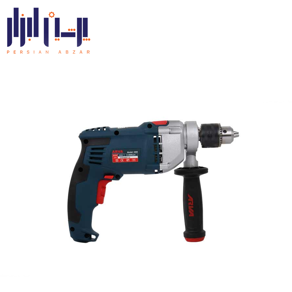 دريل نيم تنه فلزی آروا مدل 5305 - چکشي 850 وات 13 ميليمتري - دستی