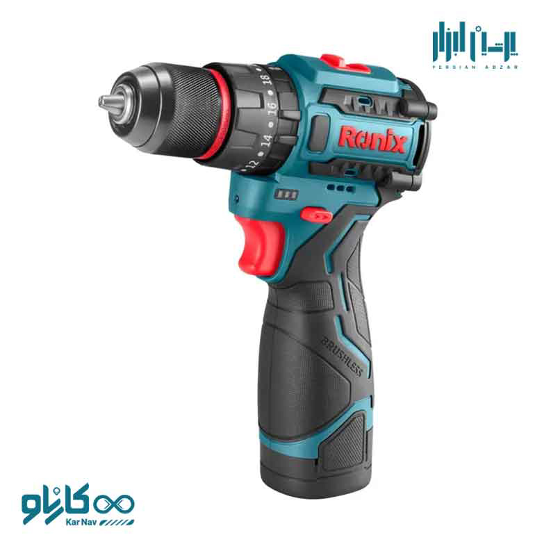 دریل شارژی 16 ولت کامپکت براش لس رونیکس-کد 8661