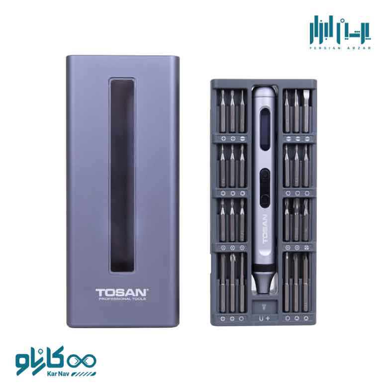 پیچ گوشتی شارژی قلمی 3.7 ولت 50 پارچه توسن- کد 9001