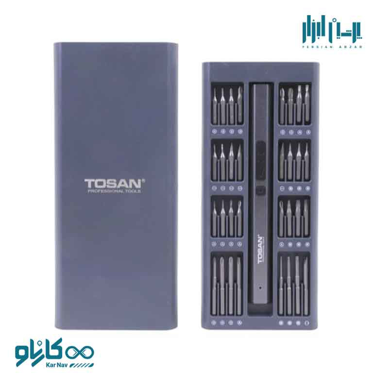 پیچ گوشتی شارژی قلمی 3.7 ولت 66 پارچه توسن- کد 9002