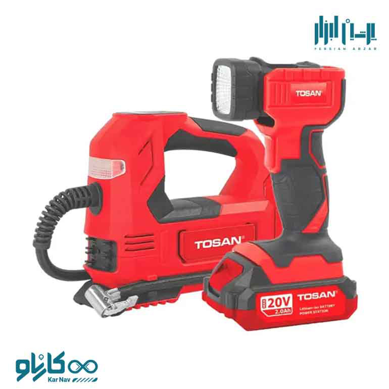 کیت کمپرسور فندکی و چراغ قوه شارژی توسن- کد 9799