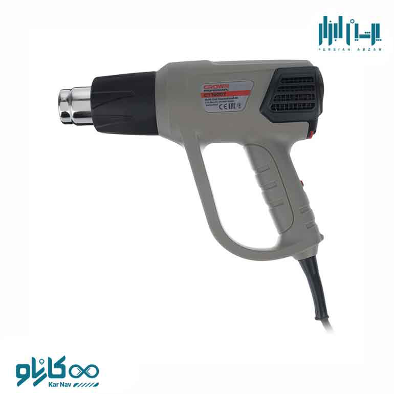 سشوار صنعتي 2000 وات دیمر دار کیفی با لوازم کرون کد CT19007