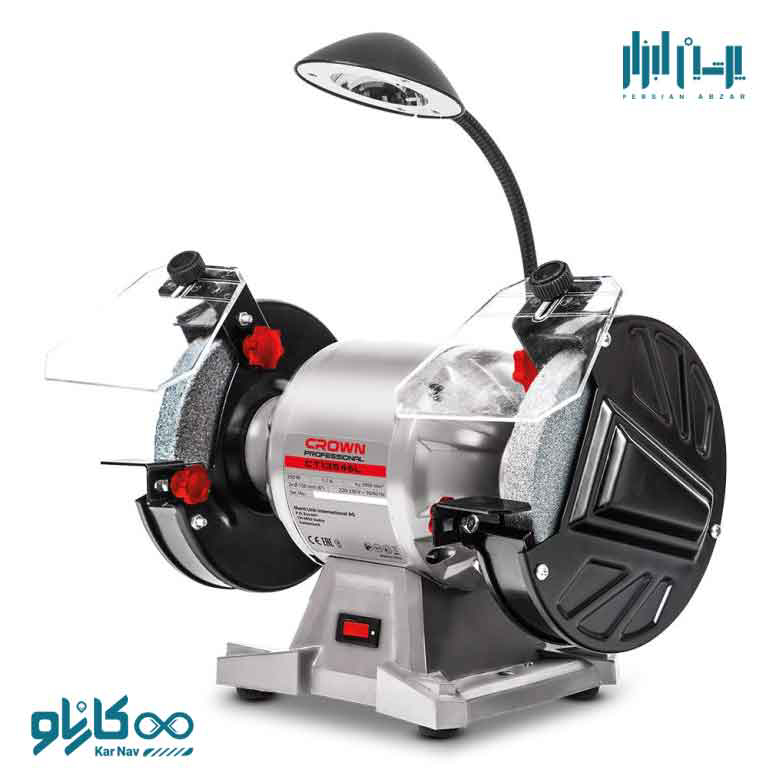 چرخ سنباده سنگ رومیزی دو طرفه 150 میلی متر 250 وات کرون کد CT13546
