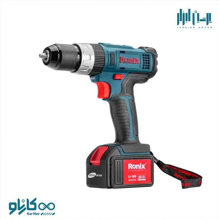 دریل شارژی لیتیوم 18 ولت رونیکس کد 8618