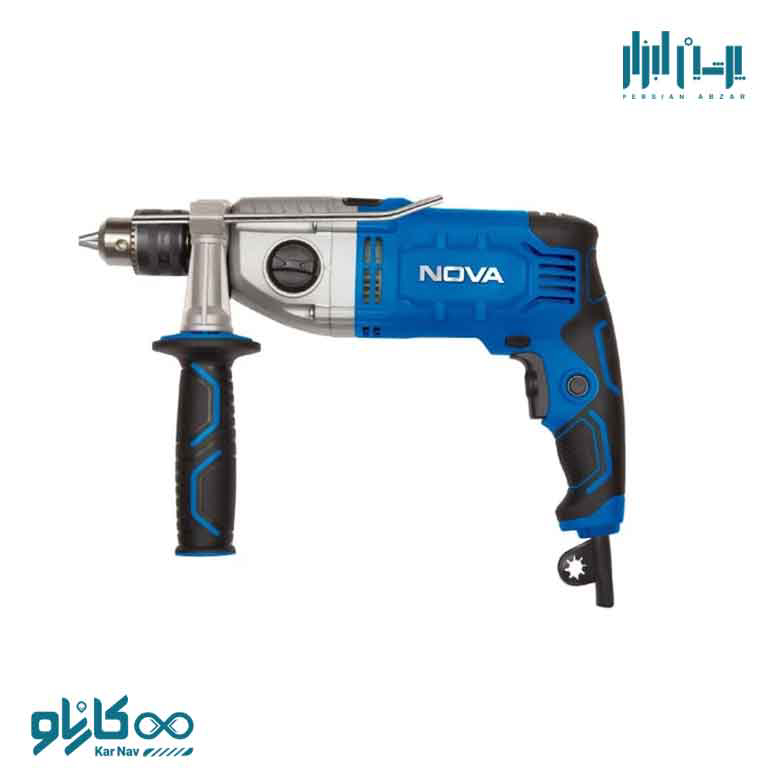 دریل 13 گیربکسی دو سرعته 1050 وات نوا به همراه کیف bmc کد 2239