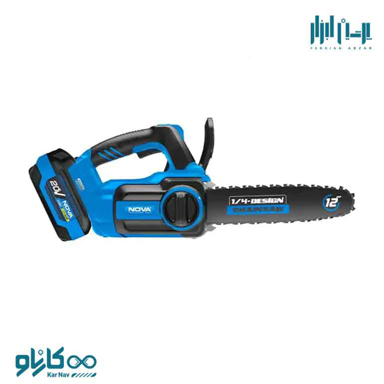 اره زنجیری شارژی 300 میلی متری 20 ولت براشلس نوا کد 7746