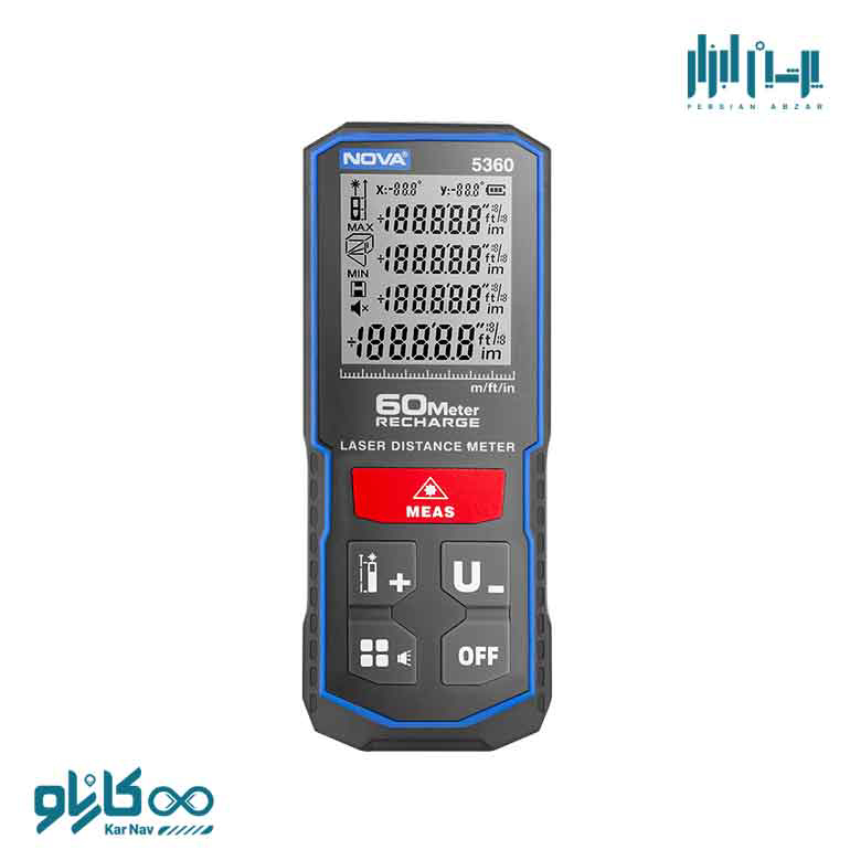 متر لیزری 60 متری شارژی نور قرمز نوا کد 5360