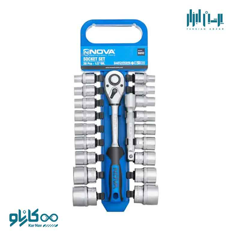 ست بکس 1/2 اینچ 20 پارچه نوا کد 6692