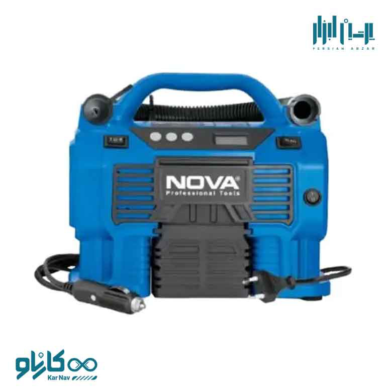 کمپرسور سه کاره فندکی و برق شهری به همراه کیف برزنتی نوا کد 9171
