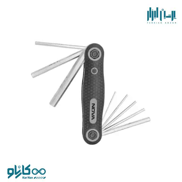 آلن چاقویی صنعتی شش گوش 8 عددی نوا کد 1241
