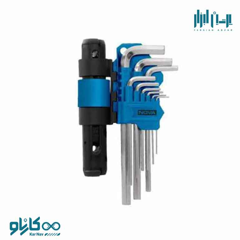 ست آلن شش گوش 9 عددی سایز بلند با دسته T نوا کد 1159