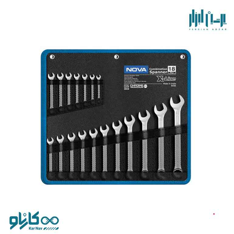 آچار یک سر رینگ ست 18 عددی کیفی سری X-Line نوا کد 9433