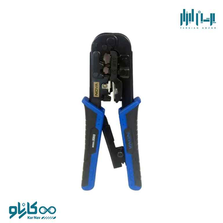 انبر سوکت زن تلفن و شبکه دسته جغجغه ای نوا کد 8069