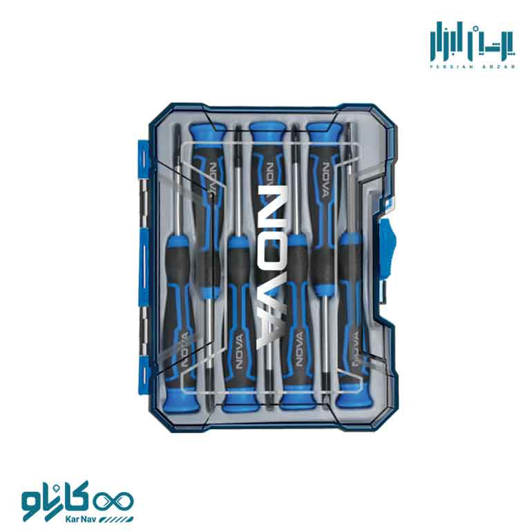 ست پیچ گوشتی ساعتی 7 پارچه نوا کد 1339