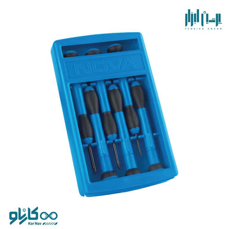 پیچ گوشتی ساعتی جعبه ای 6 عددی نوا کد 1334