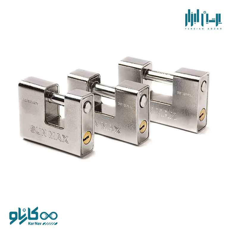قفل کتابی روکش دار استیل سان مکس سایز 80 کد 2780