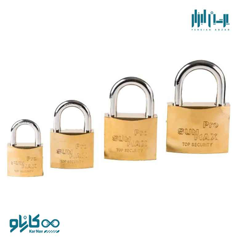 قفل آویز طلایی سایز 38 سان مکس پرو مدل 2338