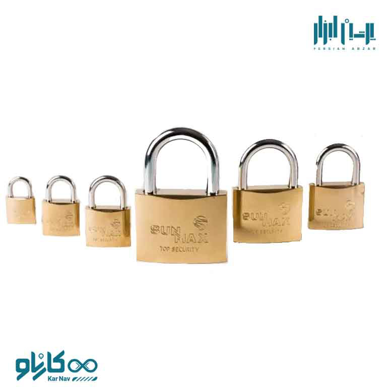 قفل آویز طلایی سایز 50 سان مکس مدل 2150