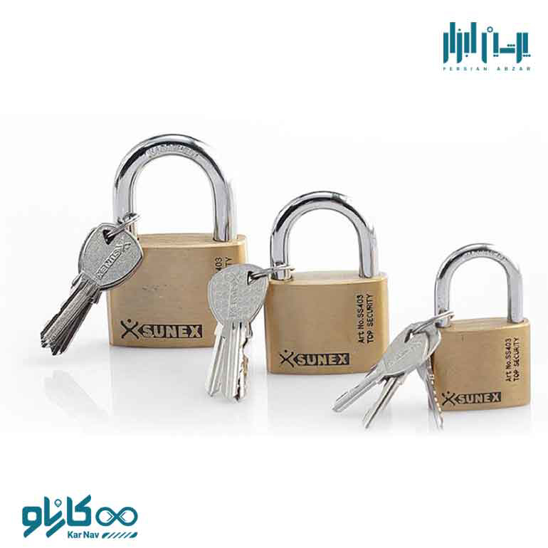قفل آویز تمام برنجی سانکس سایز 50 و 60 مدل SS403