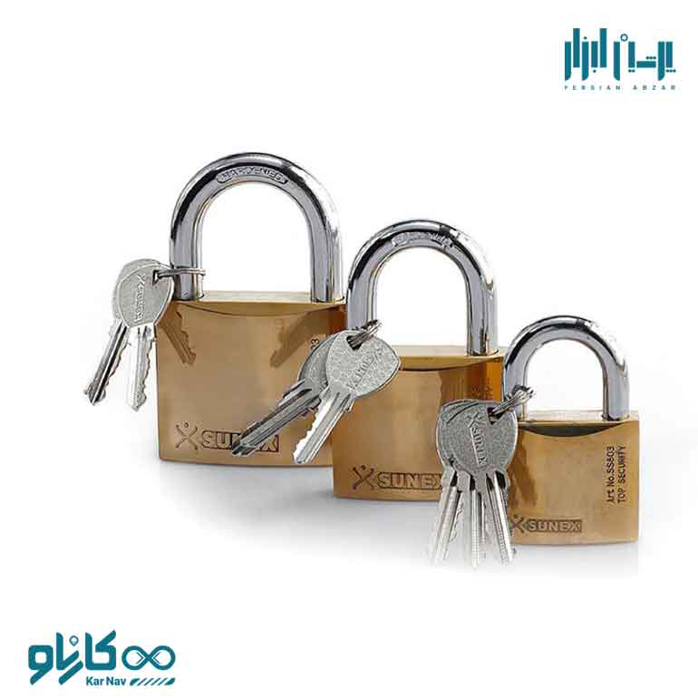 قفل آویز تمام برنجی سانکس سایز 50 و 63 مدل SS603