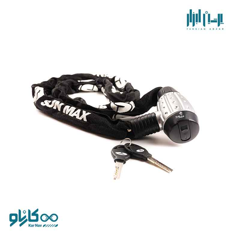 قفل زنجیری موتورسیکلت سایز 6*150 سان مکس کد 2415