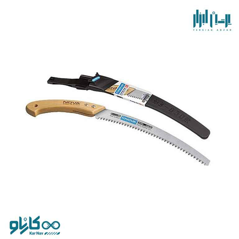 اره باغبانی خم دسته چوبی 330 میلی متری نوا کد 2333
